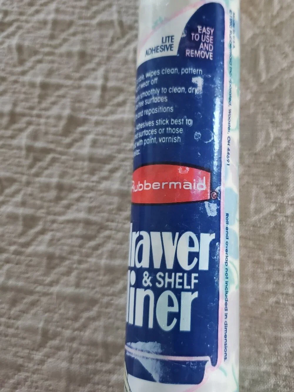 Vintage Rubbermaid Drawer & Shelf Liner 8.3 Sq Ft Blue Green Floral Ivy Charm